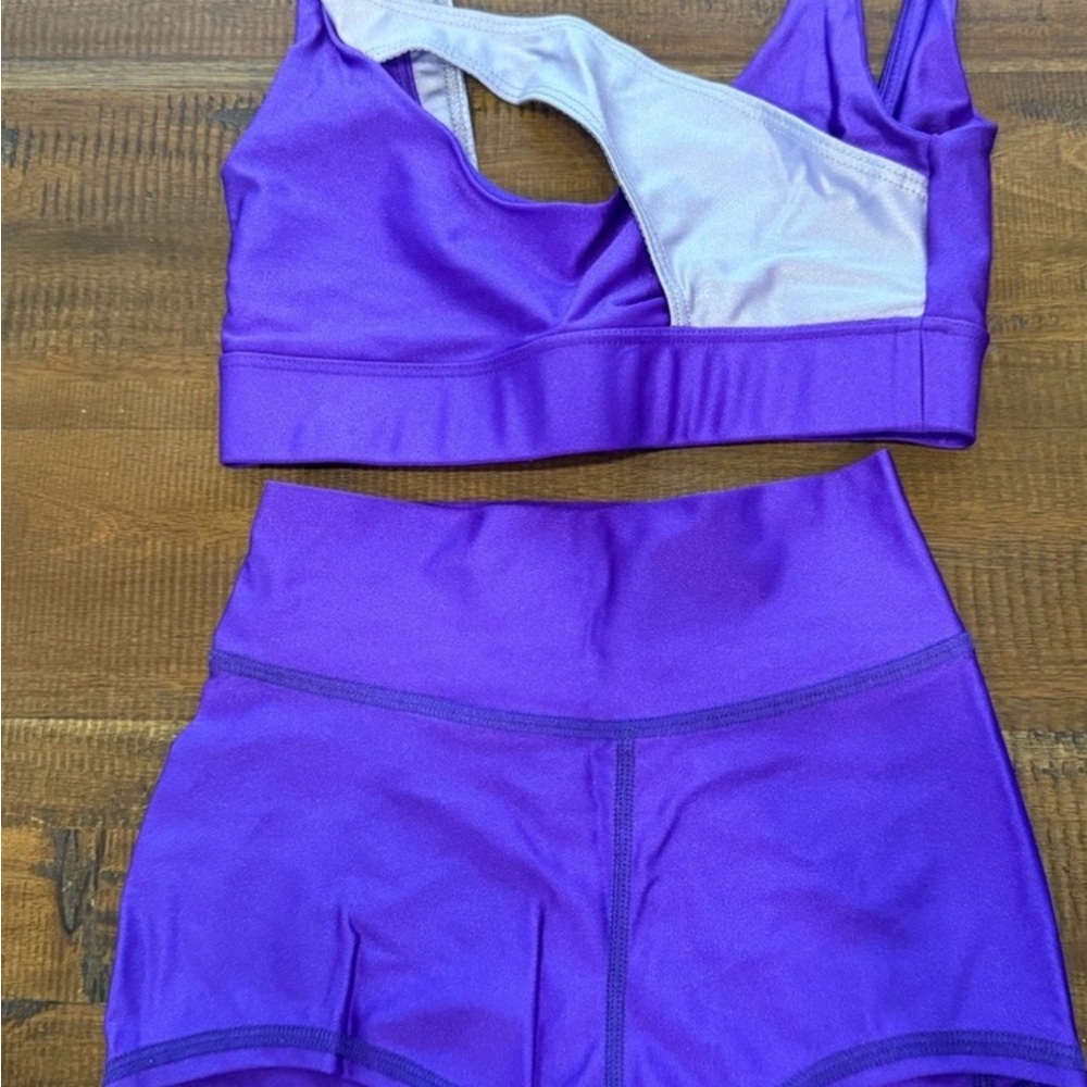 Purple Five Dancewear Bra and Shorts Set
